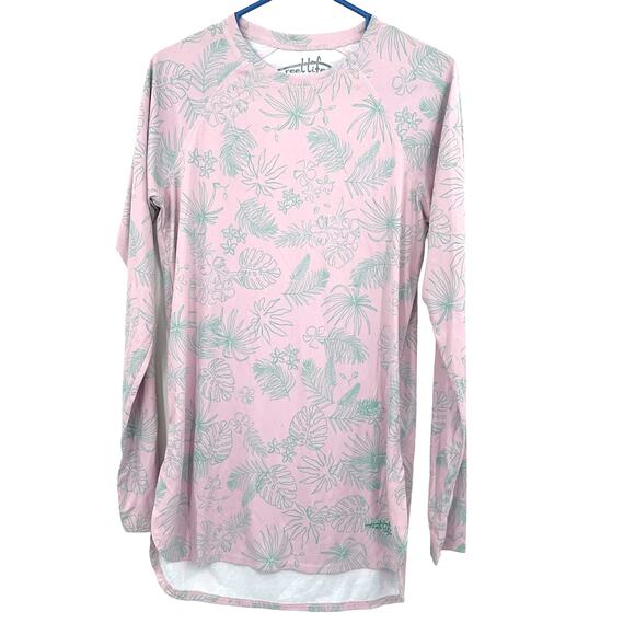 Reel Life Tops - Reel Life size Medium‎ long sleeve outdoor sun boat shirt pink green floral